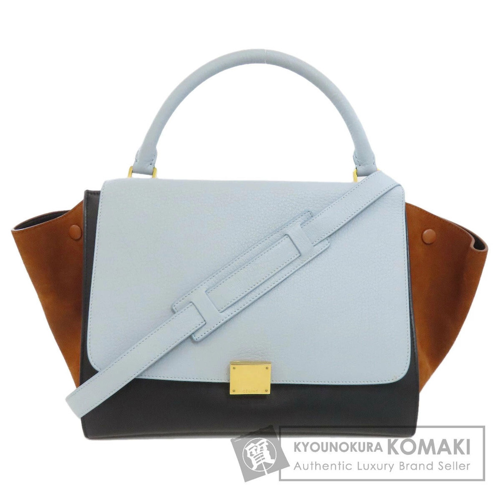 Celine Trapeze 2way Calfskin Leather Shoulder bag leather
